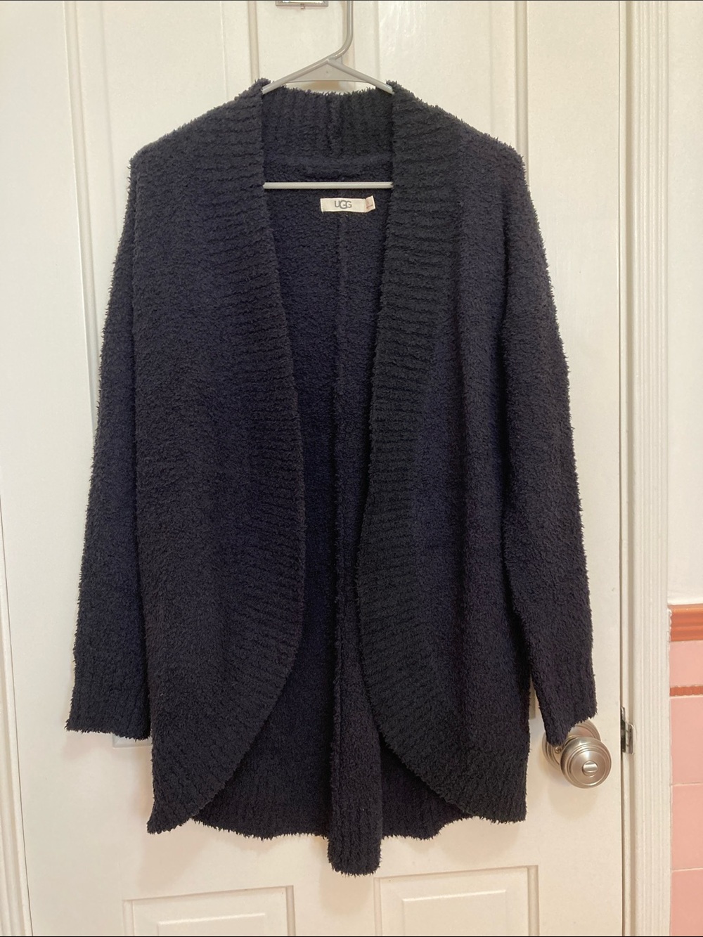 UGG black open plush cardigan